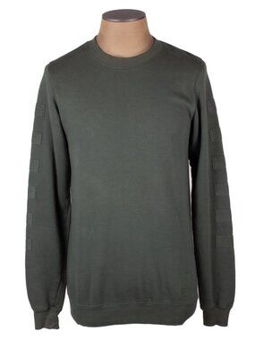 RICK OWENS DRKSHDW Green Cotton Patchwork Sleeves Crewneck Sweatshirt Sz S
